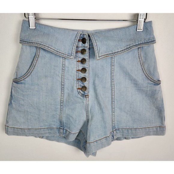 Ulla Johnson Pants - ULLA JOHNSON Women's Sz. 4 Kase Button Fly Fold Over Denim Shorts